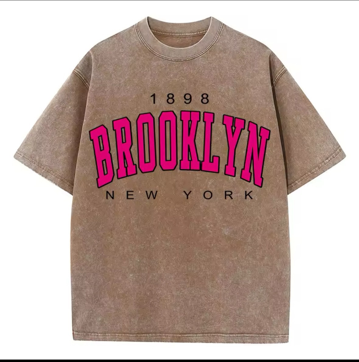 Europa y América hiphop marca de moda hacer vieja camiseta de manga corta de mujer grande suelta oversize lavado impresa blusa de algodón