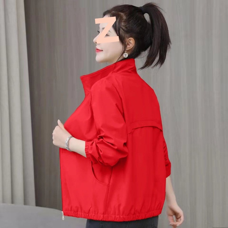 外套女2025春秋新款韩版宽松百搭立领工装夹克妈妈装潮工厂直销热|undefined