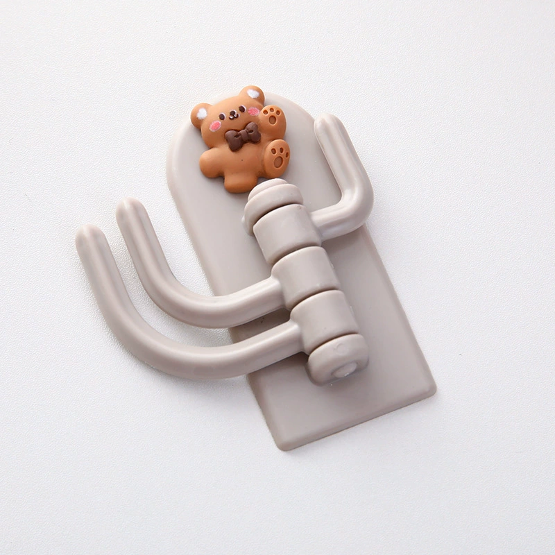 Cute cartoon three -hook hook Student dormitory wall without trace avoidance sticking hook wall door behind the key hook