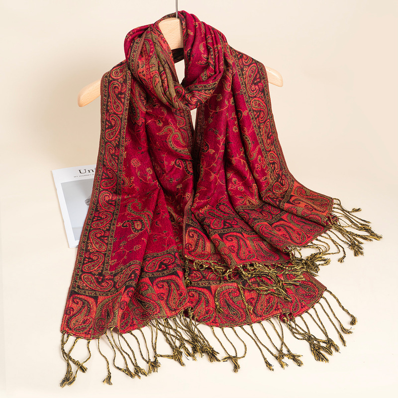 Autumn Shawl for Women, Winter Jacquard Cross-Border Cashew Scarf, Outdoor Versatile Photo Cape