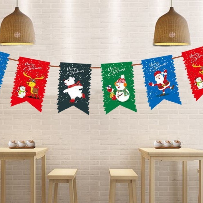 Decoraciones navideñas bandera navideña