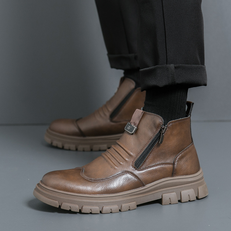 첼시 부츠 남자 2025 겨울 신작 남자 크로스 보더 패션 트렌드 마틴 부츠 캐주얼 심플 부츠 남자 신발
