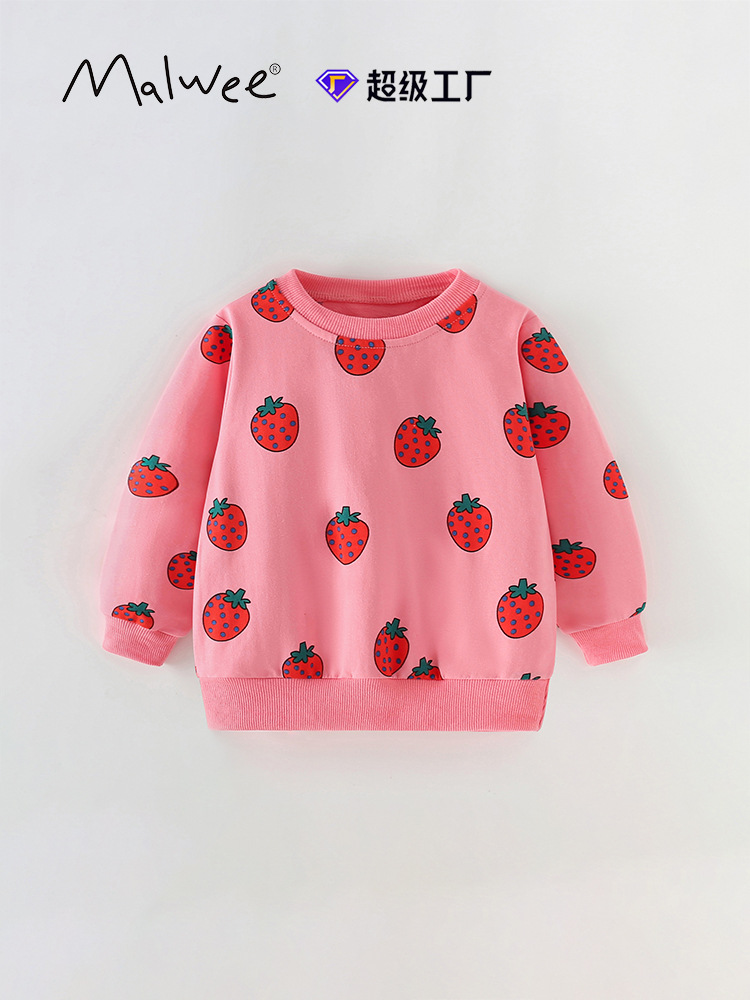 Cross-border malwee chaqueta infantil otoño y invierno nuevo estilo europeo y americano para niños de mediana edad de cuello redondo de manga larga linda chaqueta de otoño para niñas