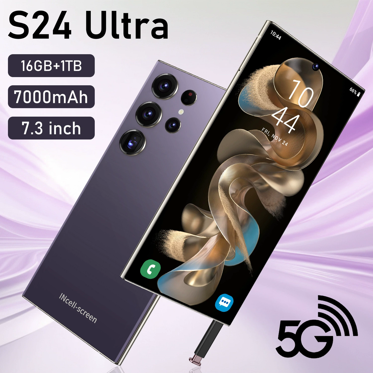 Android смартфон S24 Ultra (16 ГБ + 1 ТБ) с встроенным стилусом, версии с регулировками для нескольких регионов