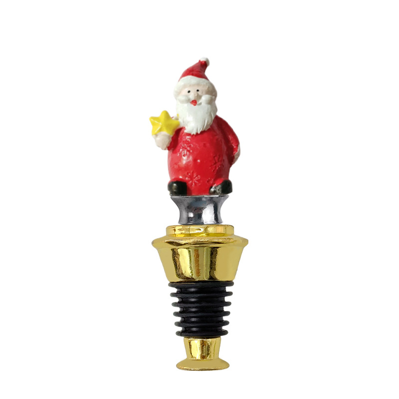 Factory direct Christmas gift Santa Claus multi-style wine stopper beer bottle opener cork holiday party
