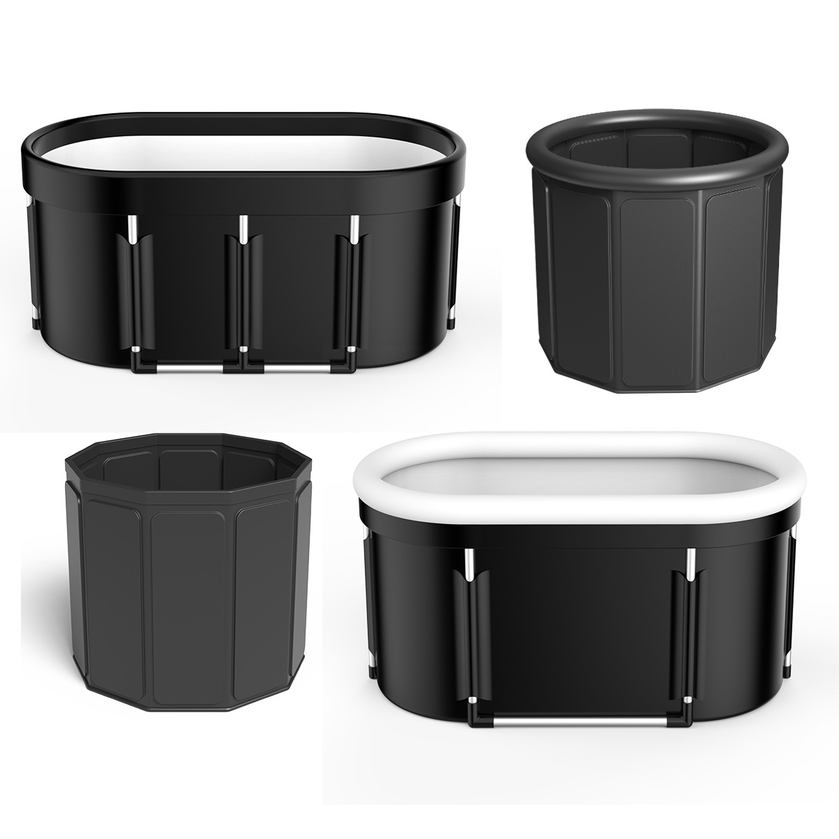 Cubo de baño plegable de gran venta transfronterizo con anillo de aire, cubo de baño de hielo para adultos, cubo de baño para bebés, cubo para remojarse, cubo para bañarse.