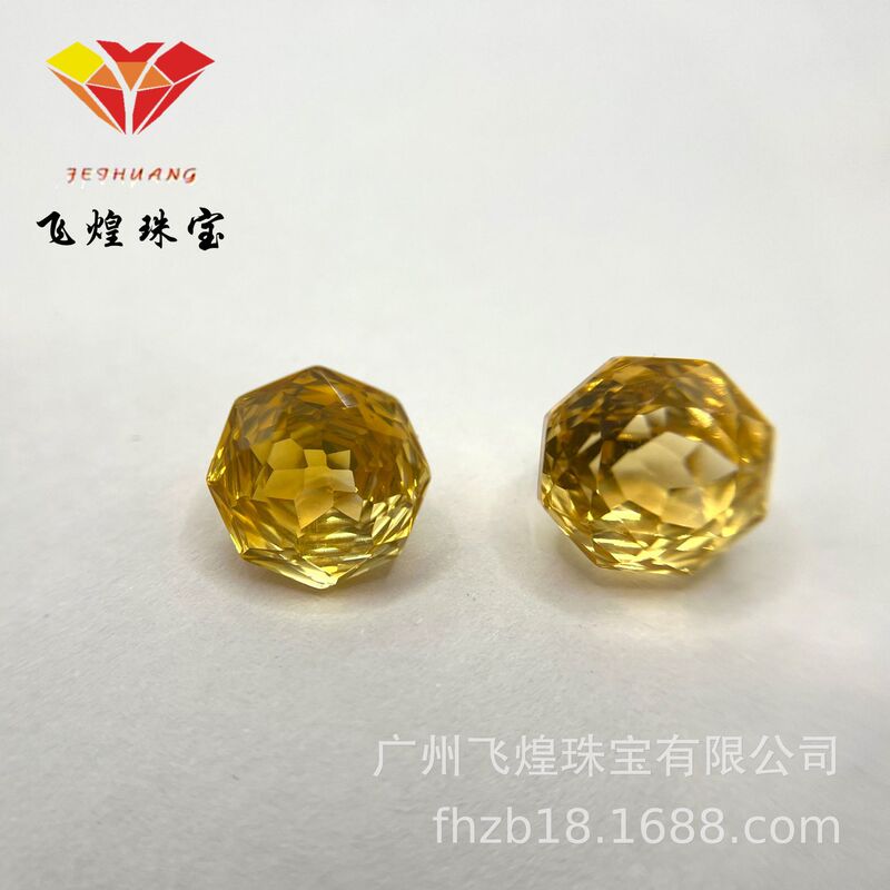 天然シトリンローズカットルースストーンジュエリーリング表面象嵌石番禺ソース工場直販|undefined
