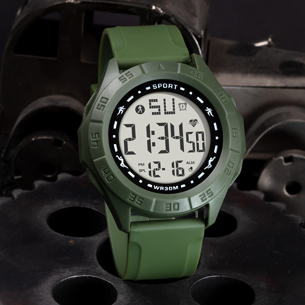 Reloj electrónico de tendencia alarma al aire libre multifuncional para estudiantes de género masculino y femenino cronometraje nocturno explosivo deportivo reloj electrónico al por mayor
