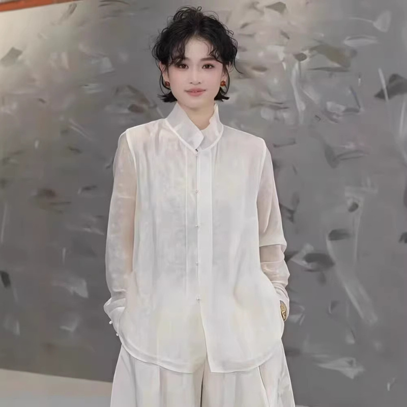 French-Style Lace Collar Jacquard Long-Sleeve Shirt for Women, 2026 Spring New Model, High-End Luxury Elegant Women's Top, Trendy French-Style Lace Collar Jacquard Long-Sleeve Shirt for Women, 2026 Spring New Model, High-End Luxury Elegant Women's Top, Trendy