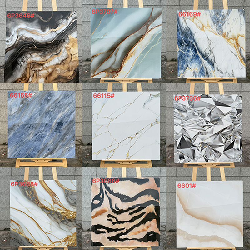 Guangdong luxury stone tiles 600*600 large format marble floor tiles for high-end clubs, KTVs, hotels, and villas in dark colors