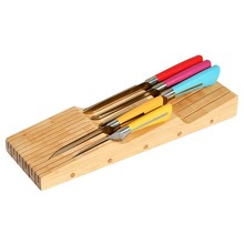 实木厨房台面抽屉式卧式刀架刀具收纳架多功能刀具收纳整理架