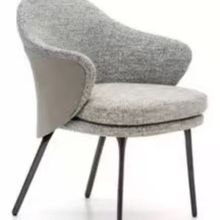 网红洽谈餐椅现代靠背椅扶手椅单人时尚现代办公简约灰色北欧家用