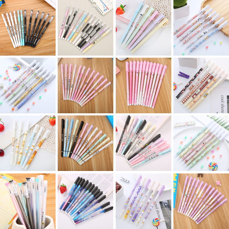 High-Looking Gel Pen with Cap, Plastic Straight Student Pen, Cartoon Thermal Erasable Gel Pen Wholesale