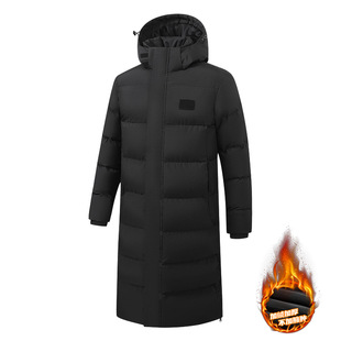 Customized Logo Couple Style Winter Over-The-Knee Cotton Coat for Men, Long Velvet Thickeneded Warm and Cold-Proof Kidsren's down Cotton Coat