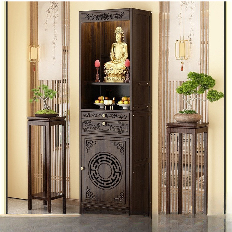 Customized Household New Chinese-Style Standing Cabinet, Altar, Buddha Table, Incense Table, Guan Gong, Guanyin and Bodhisattva Worship Table, Cross-Border