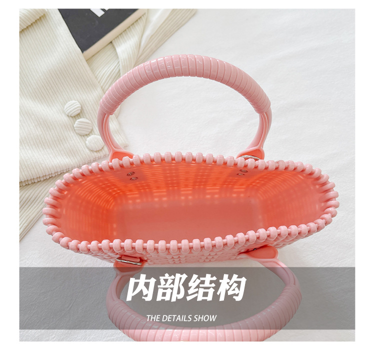 2025 New trendy and versatile crossbody mini vegetable basket jelly bag, fashionable hand-held woven bag, mini tote women's bag undefined