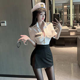 爱如如灌云情趣内衣工厂女警制服诱惑角色扮演套装调情睡衣女5084