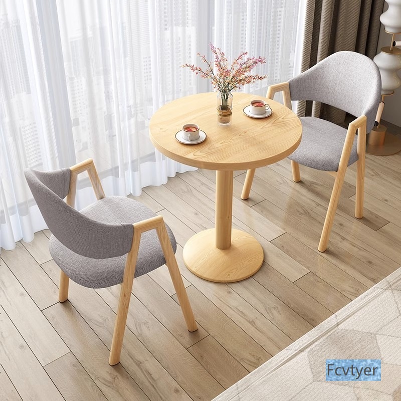 Miaola Dining Table Leisure Shop Balcony Small Round Table Negotiation Table Simple Office Reception Table and Chair Combination Table