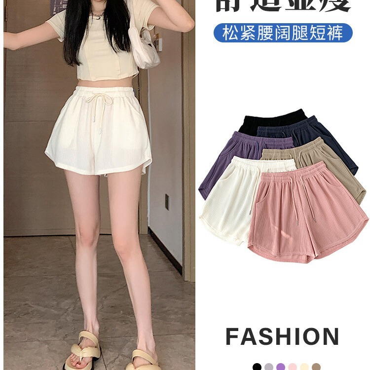 2026 Summer Thin Fitness Running Shorts for Women, Loose Casual Plus-Size Wide-Leg Pants, High-Waisted A-Line Sports Hot Pants