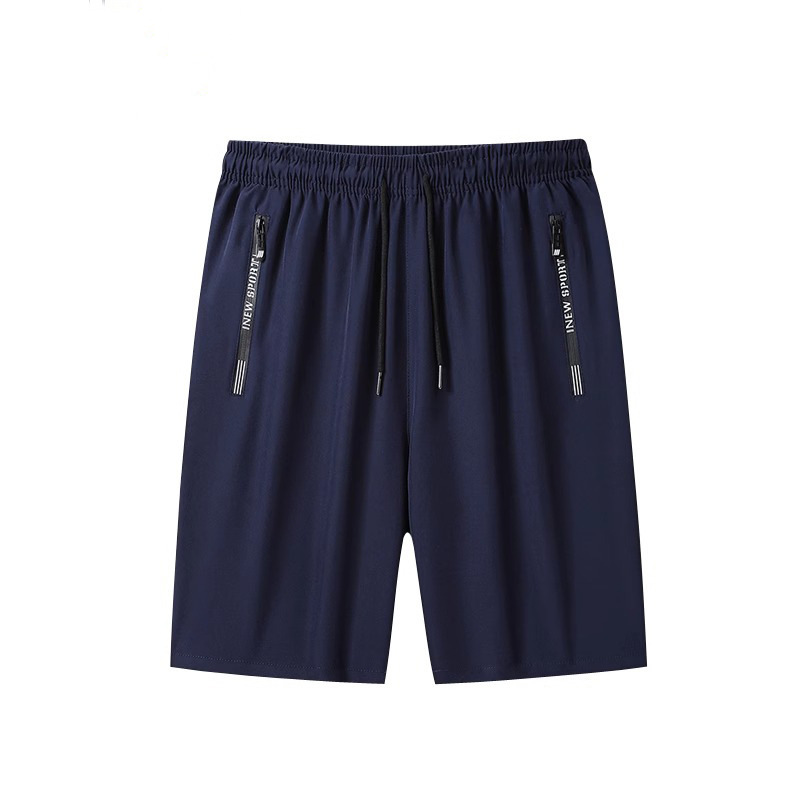 Cross-Border European and American Ice Silk Men's Shorts Summer Thin Five-Point Loose Plus Size Amazon Quick-Dry Shorts