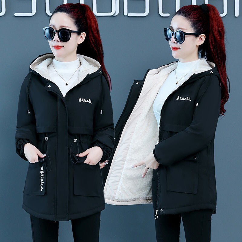 2021 Winter New Women's Short Fashionable Large Wool Collar Cotton-padded Jacket Parker Clothing Korean Loose Warm Cotton-padded Jacket