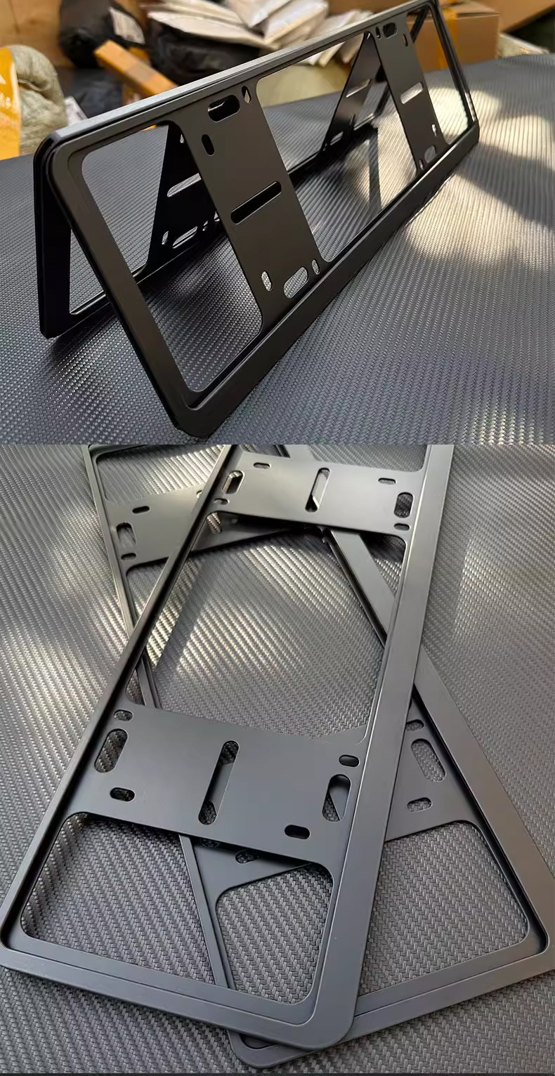 License Plate Frame, License Plate Holder, Car License Plate Frame, License Plate Cover, Carbon Fiber Pattern License Plate Protection Frame, New Energy