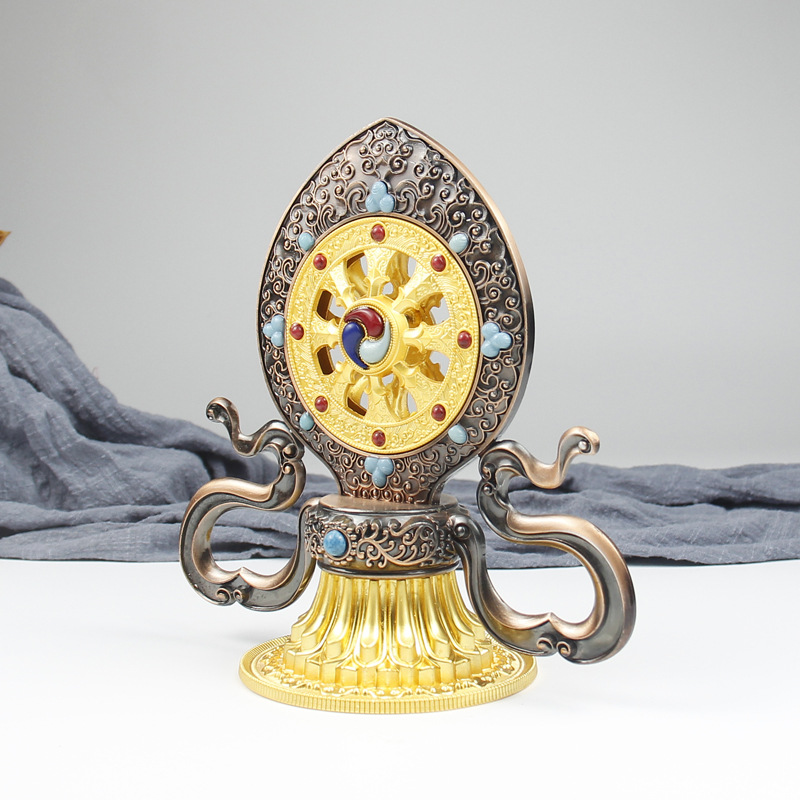 Alloy Auspicious Falun Treasure Collection Ornaments Tibetan-style Home Auspicious Ornaments Buddha's Front worship Falun Treasure Tantric Ornaments