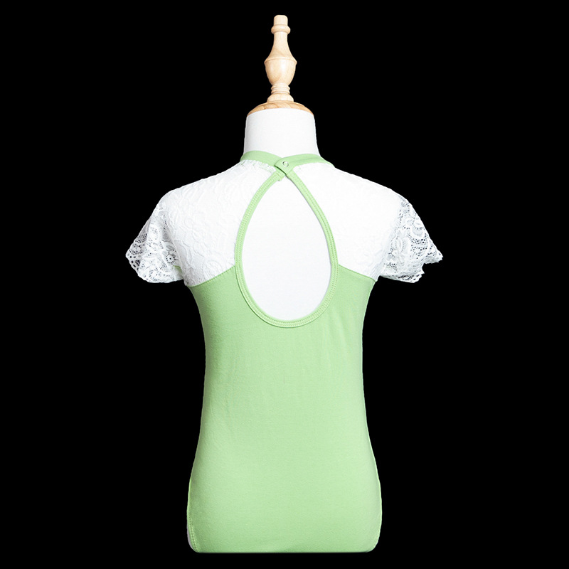 Ropa de entrenamiento de danza china para niños, ropa de entrenamiento corporal con hebilla abierta de danza popular, nueva ropa de baile de ballet de temperamento de encaje de red