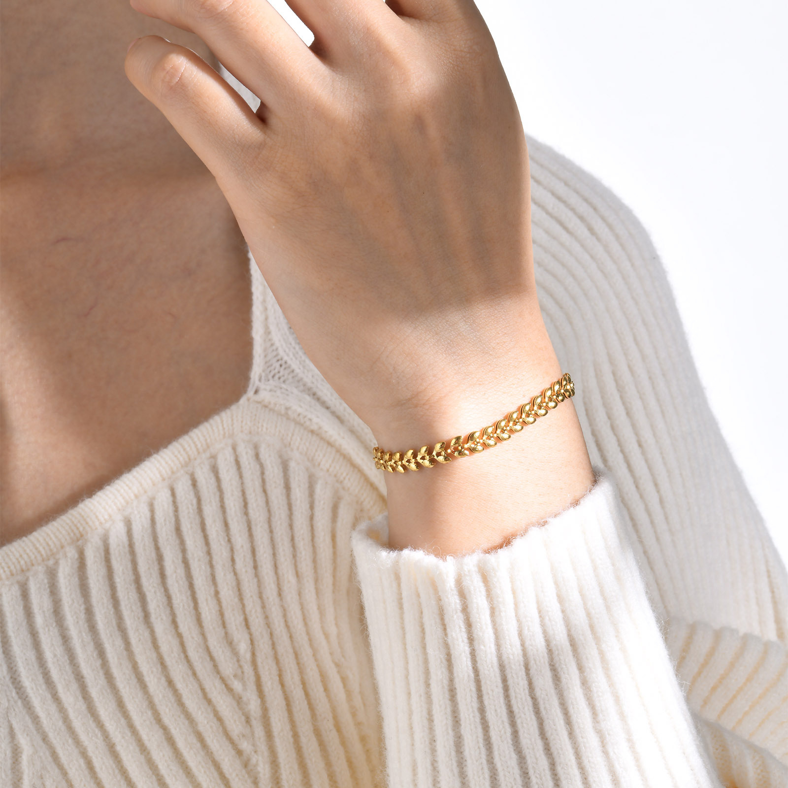 304 Stainless Steel Chain Material 1 Piece Quantity PVD Coated Gold Plated Geometric 201 Stainless Steel Fashion Waterproof Non Tarnish 304 Stainless Steel Bracelets Necklace