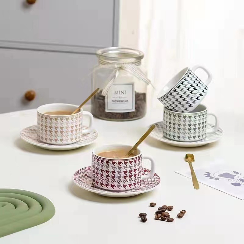 Taza de café de pata de gallo creativa traje ceremonia de boda Taza de cerámica regalo ins traje de té de la tarde taza de té