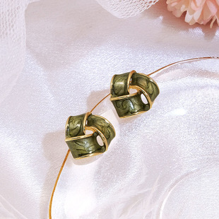 Sweet Fresh Earrings Spring and Summer Simple Geometric Triangle Oil Dropping Earrings Niche All-match Fashionable Women's Earrings