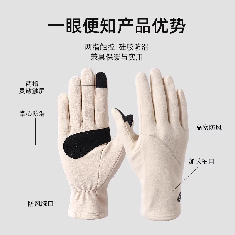 2025新款防寒手套女士秋冬加绒防风保暖骑车手套户外骑行运动跨境|undefined