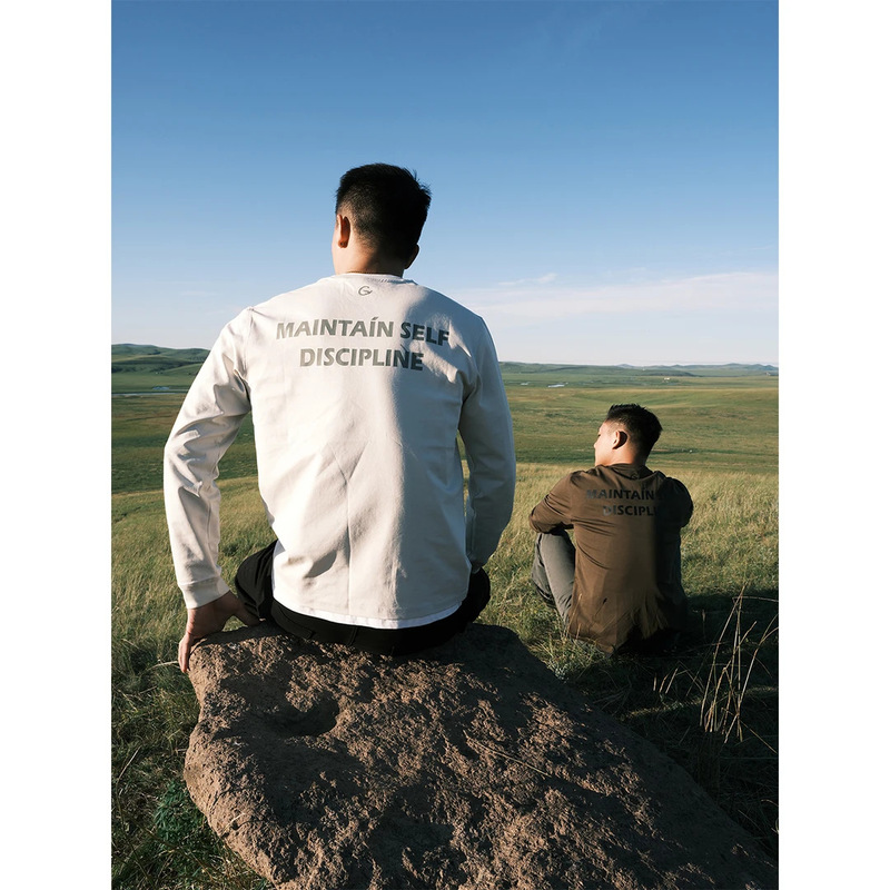 Gtal26Aw American Casual Premium Cotton Slogan Printed Round Neck T-Shirt Outdoor Thin Breathable Long-Sleeved Top Gtal26Aw American Casual Premium Cotton Slogan Printed Round Neck T-Shirt Outdoor Thin Breathable Long-Sleeved Top