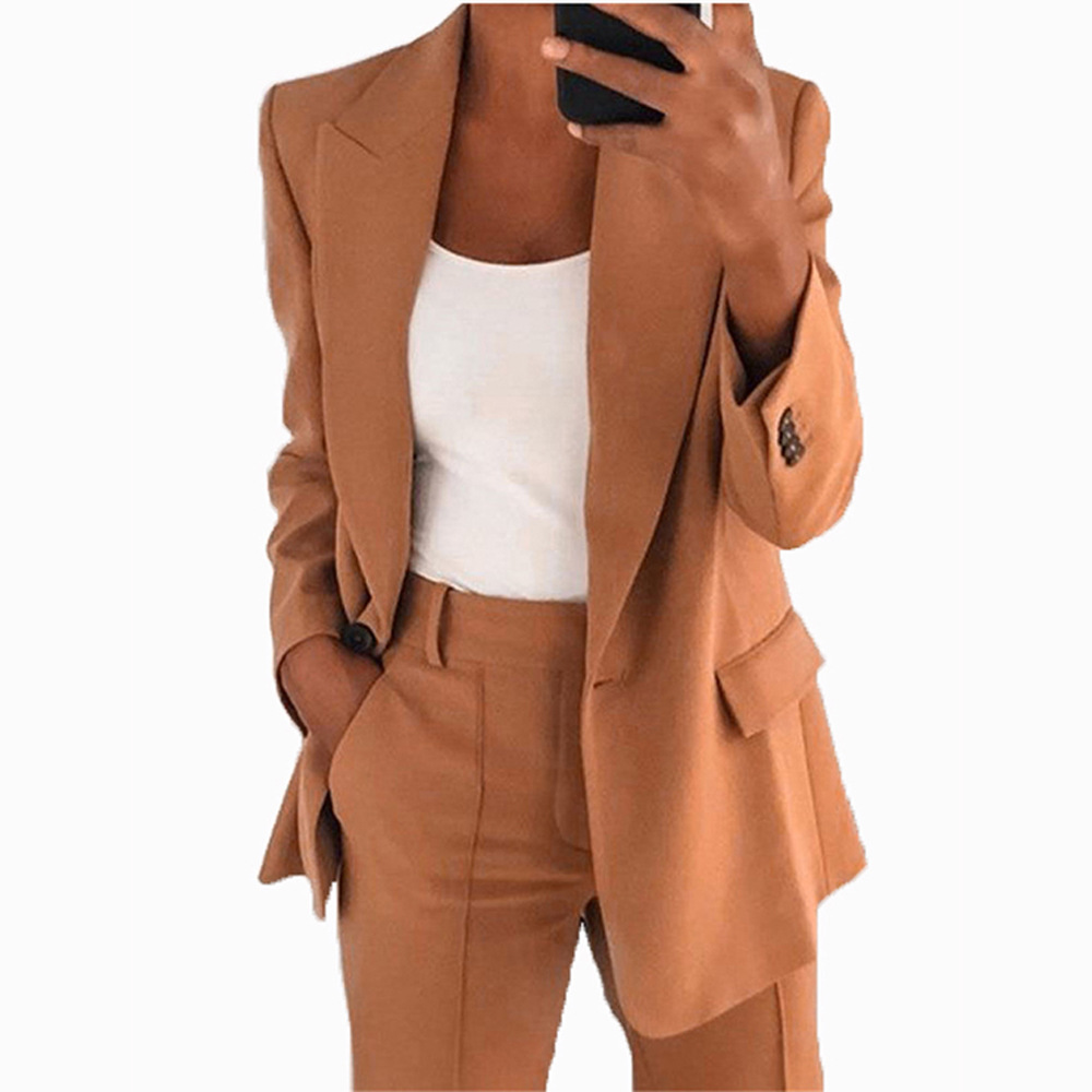 Conjunto de blazer elegante para mujer estilo europeo ajustado_voghion.com