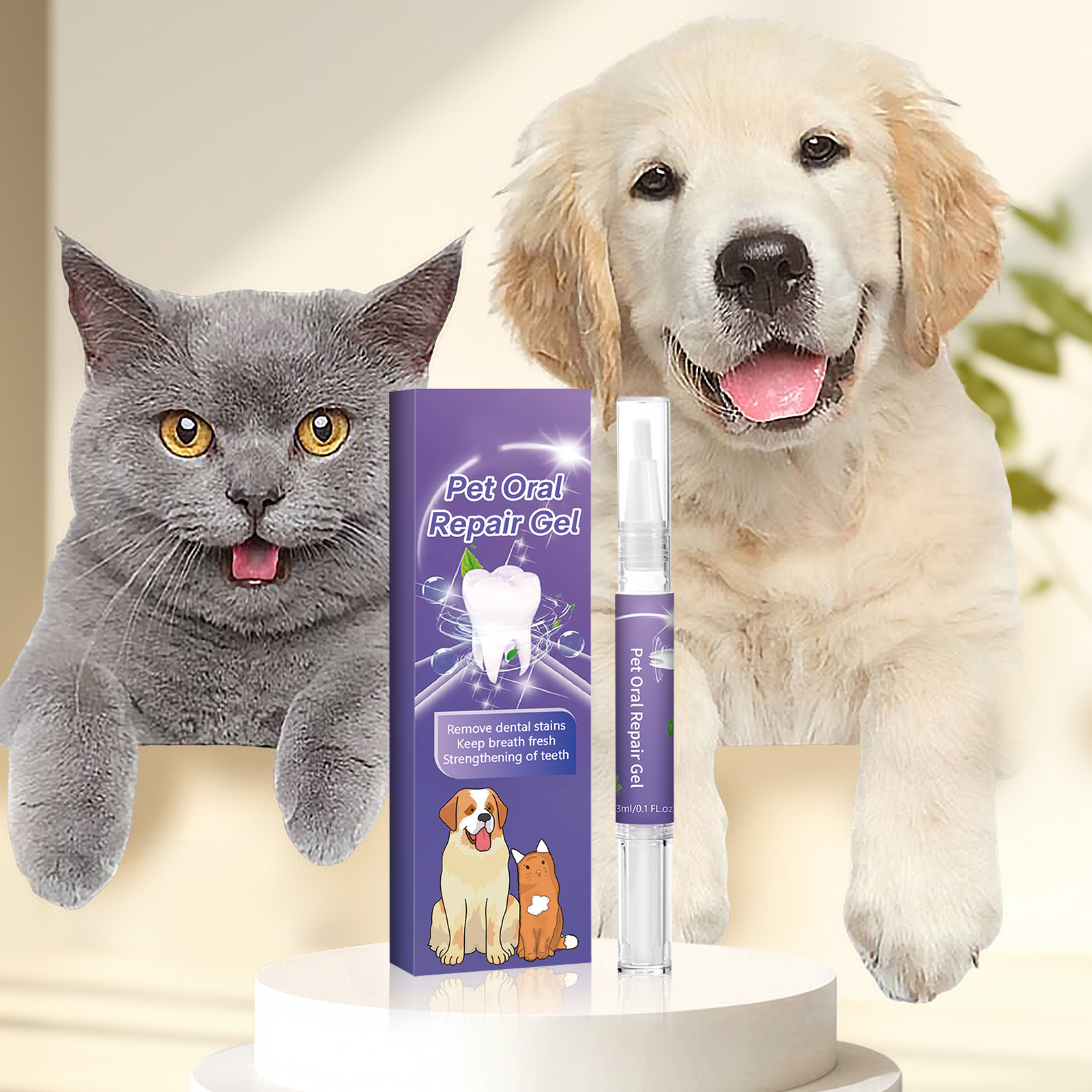 Grenzüberschreitender Zahnpflege-Gel für Haustiere Sanfte Reinigung für Hunde und Katzen Zahnpflege-Gel Zahnreinigungsstift