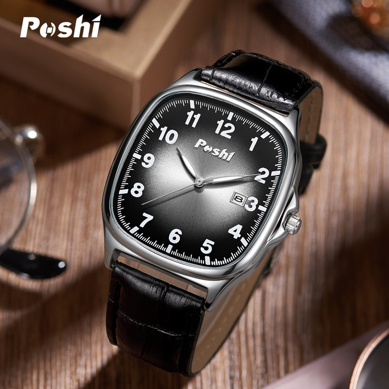 POSHI reloj de hombre impermeable luminoso calendario reloj de cuarzo moda casual Correa reloj de hombre al por mayor