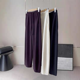 老客bi囤系列！pp料~！~羊毛人丝双面异色立裁松紧腰小弯刀休闲裤