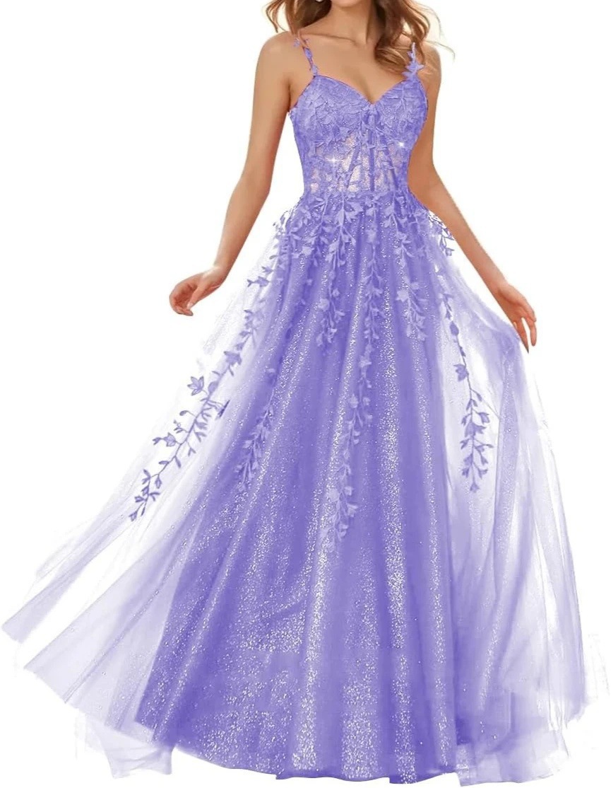2026 nuevo vestido de tulle brillante transfronterizo vestido largo vestido de cuello en V vestido sexy