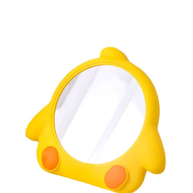 Espejo de maquillaje de plástico con diseño de pollito, espejo de dibujos animados para escritorio, espejo de pared para baño, espejo de tocador con diseño de gallina para dormitorio