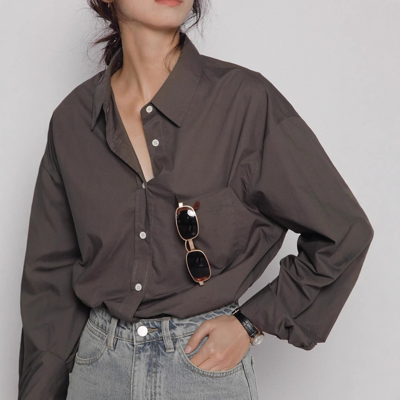 Spring 2025 Drinking Coffee in Spain Thin Loose Shirt