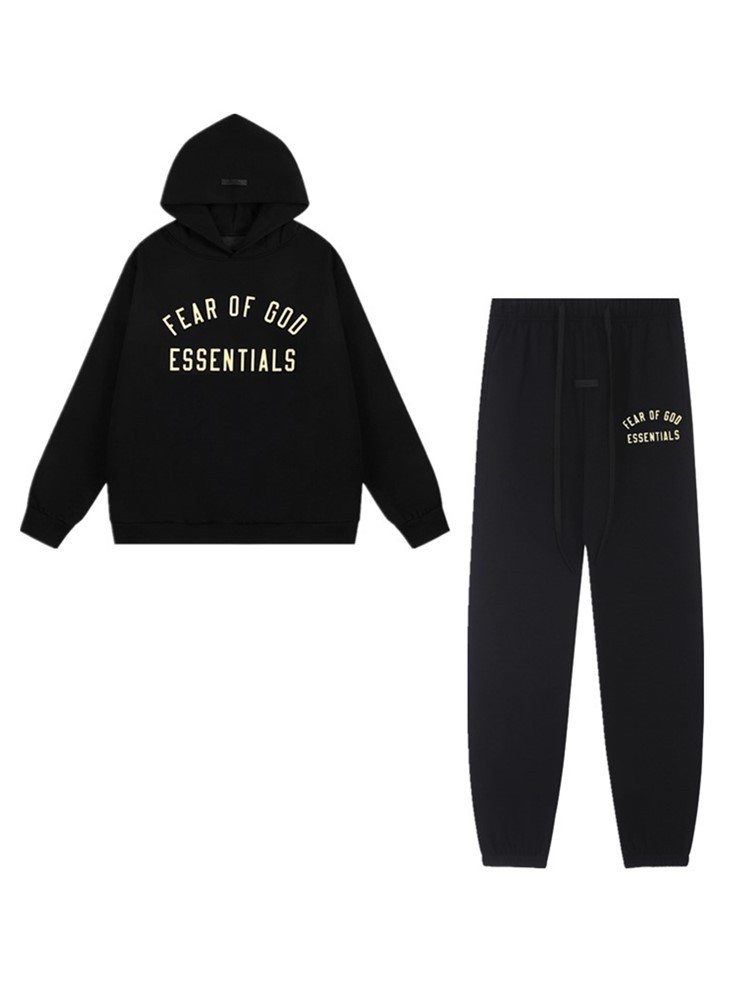FOG ESSENTIALS Temporada 10 Impresión de letras de estilo americano Suéter Suelto Set de moda masculina Transfronterizo