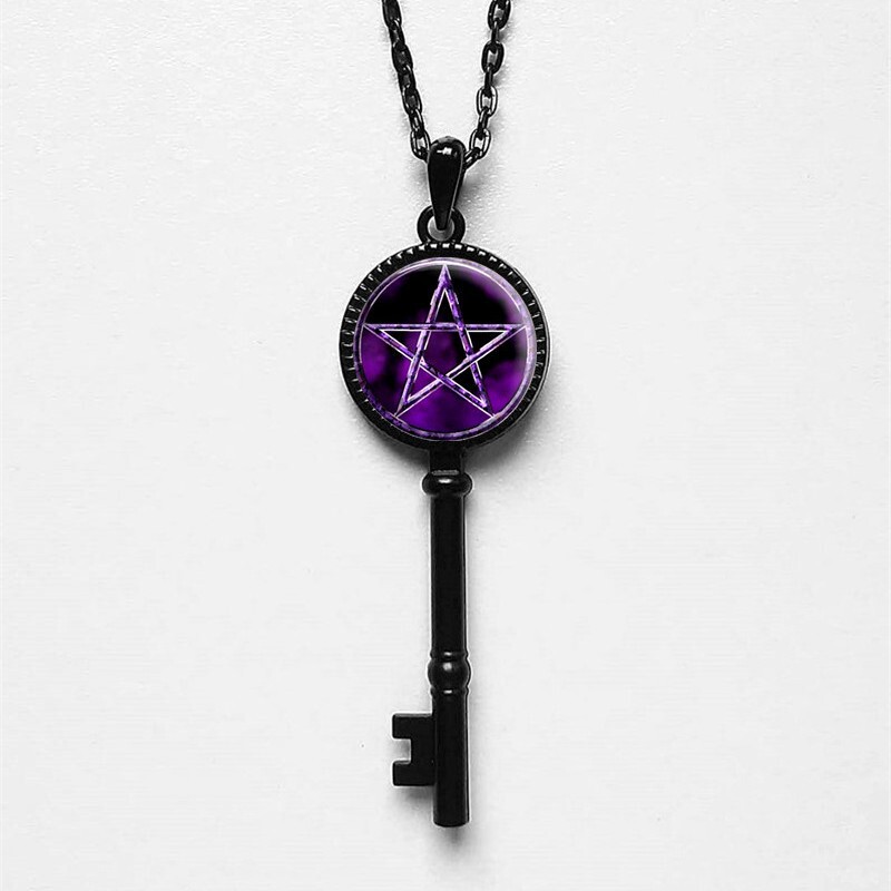 Cross-border Foreign Trade 2025 Fashion March Goddess and Five-pointed Star Glass Necklace Classic Factory Outlet