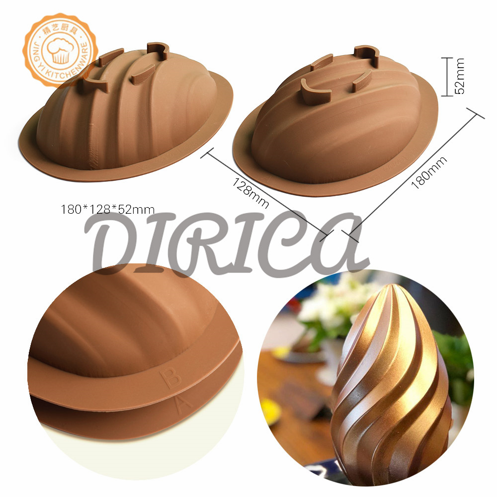 Exquisito huevo de Pascua molde de silicona tridimensional huevo único molde de chocolate golpe música para hornear molde de pastel