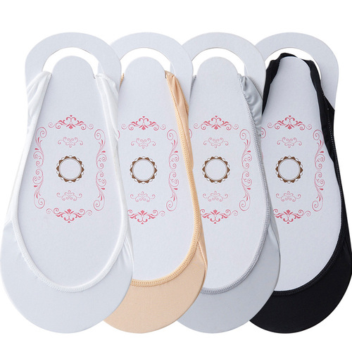 Zhuji boat socks women's thin invisible socks silicone non-slip non-falling high heels short stockings breathable ice silk half palm socks