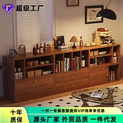 実木本棚格子本棚家庭用床置き棚客間自由組み合わせ多層収納棚低い戸棚