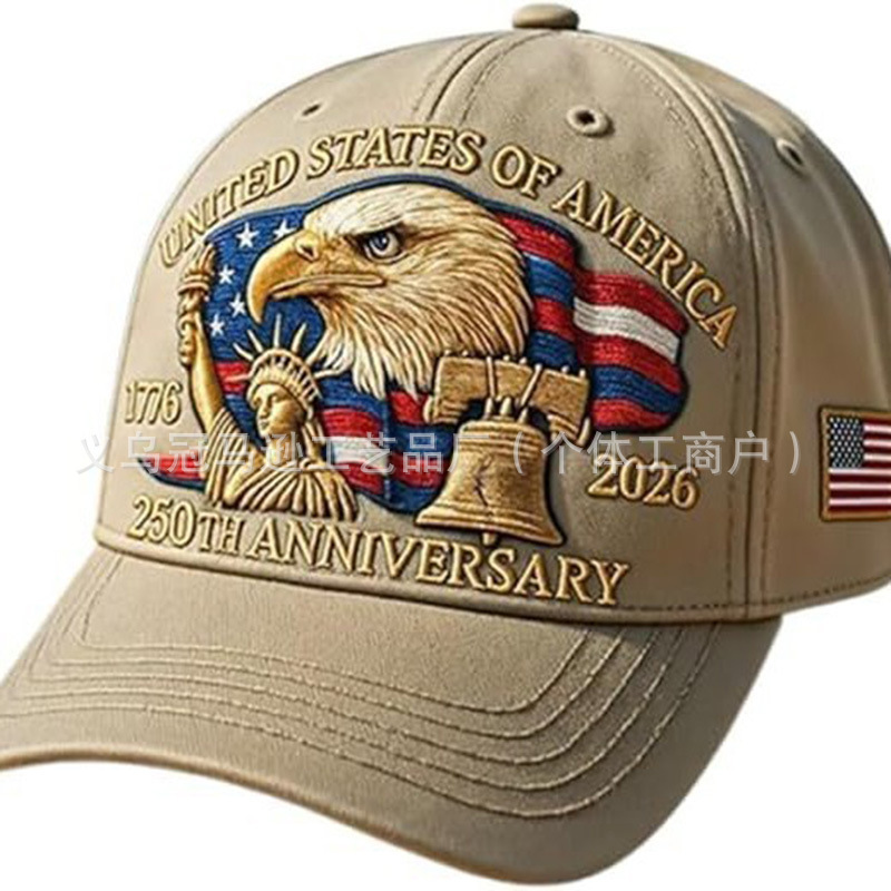 老鹰棒球帽250周年刺绣纪念帽南瓜鸭舌帽 250th Anniversary Cap|undefined