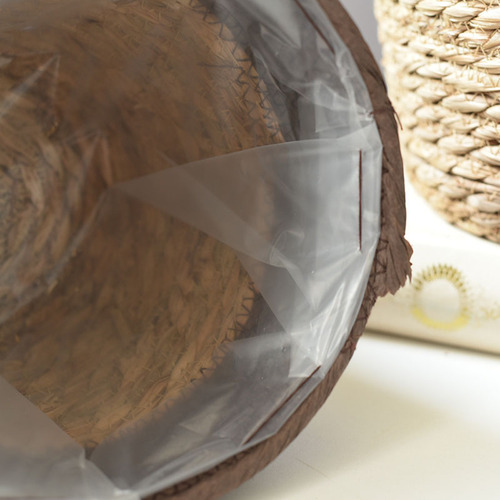 Straw flower pot round inverted vertebrae bamboo flower basket plant pot flower pot storage Amazon decoration