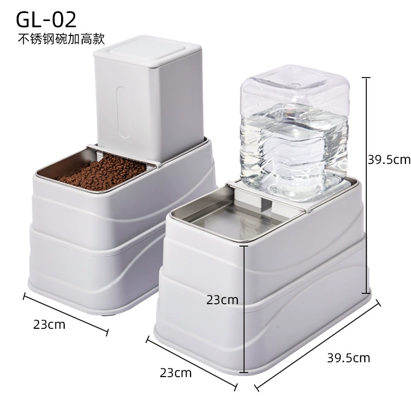 Новый стиль поднимок собачьей чаши кормление воды из нержавеющей стали двойная чаша трансграничная домашняя кошка миска собачий тазик с собаками