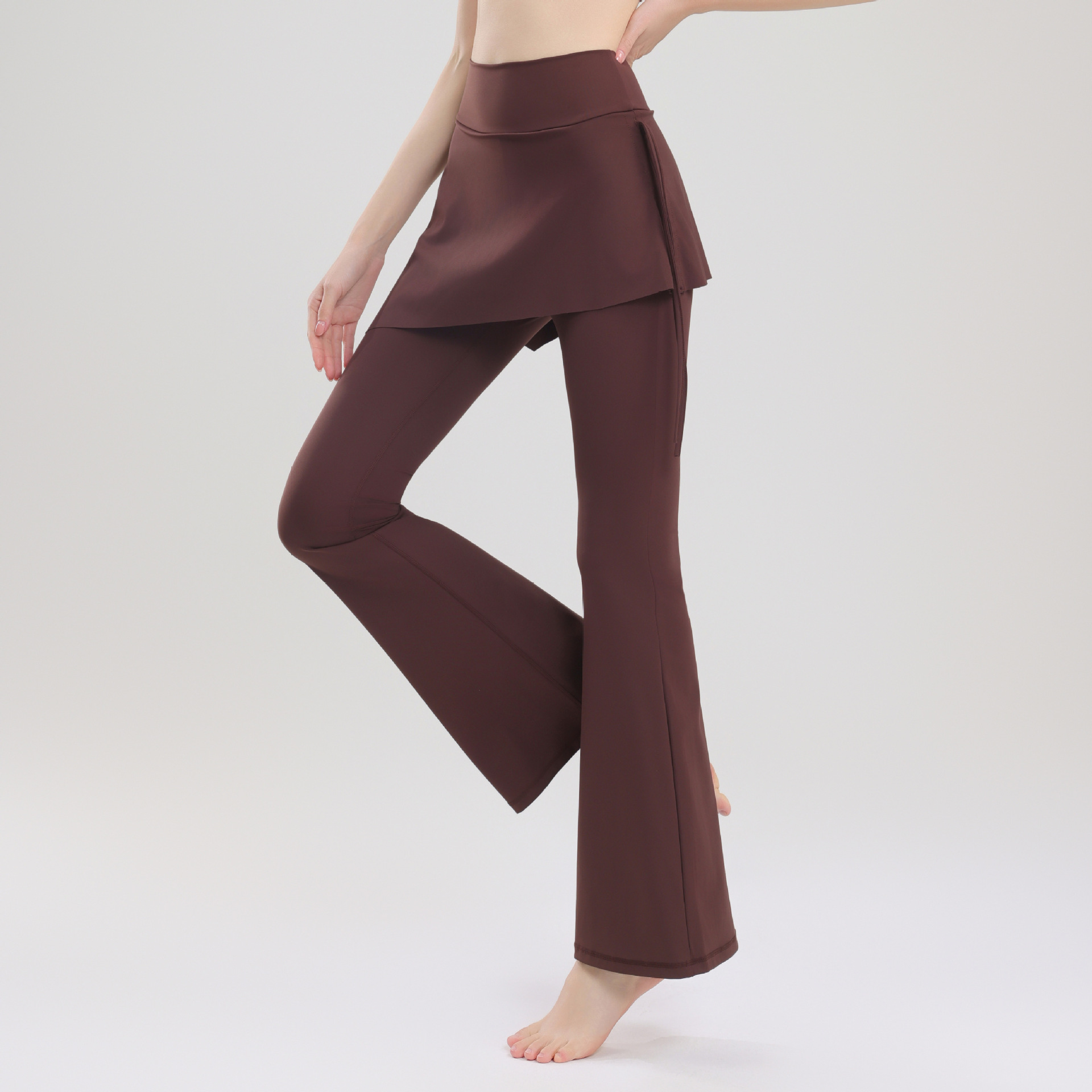 Finna Fuxi dos piezas de cintura alta pantalon de entrenamiento de gimnasio para correr con cuerdas laterales para cubrir la entrepierna entrenamiento de gimnasio pantalones de microescalado