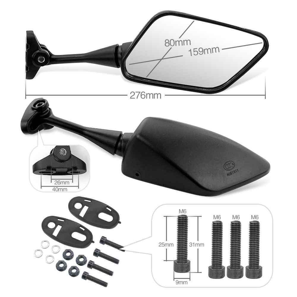 Suitable for Suzuki Gsxr1000 Gsx250R Gt125R650R Motorcycle Sports Car Rearview Mirror Reversing Mirror
